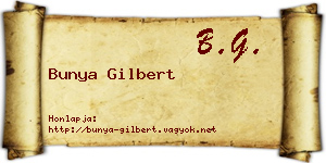 Bunya Gilbert névjegykártya